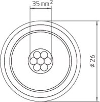 OBO isCon Pro+ 75 GR Izolovaný svod, role 100 m, o 26mm, světle šedá