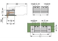 Konektor s pájecími piny THT, pájecí kontakt 1,0x1,0 mm, úhlové, šedá 3pól.