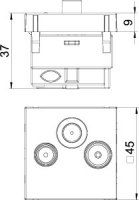 OBO ANT-3SD SWGR1 Anténní zásuvka TV/R/SAT 45x45mm černošedá RAL 7021