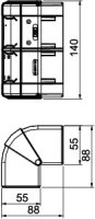 Vnější roh OBO GK-AH53130RW Rapid 45-2 variabilní 140x88x88 čistě bílá