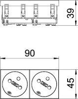 6120246 STD-F3 MZGN2 Zásuvka 2 násobná,