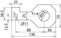 Připojovací třmen IF 3 přímý Průměr otvoru d1 33 mm DEHN 923233