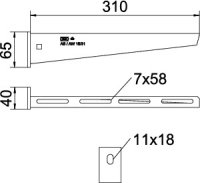 Nástěnný výložník OBO AW 15 31 A2 B310mm Nerez ocel