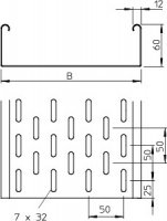 OBO MKS 605 FS Kabelový žlab MKS děrovaný se spojovací sadou 60x50x3000 Ocel