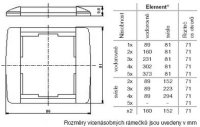 ELEMENT Dvojrámeček vodorovný bílá/bílá ABB 3901E-A00120 03