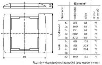 Rámeček dvojnásobný vodorovný 3901E-A00120 03 bílá/bílá Element ABB