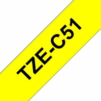 Páska BROTHER TZe-C51, signální žlutá/černá (24mm)