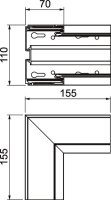 Vnitřní roh OBO BRA IE70110 EL SIGNA STYLE 70x110 Hliník Alu eloxováno
