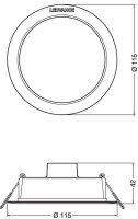 Downlight LEDVANCE IP44 DN 115 8W 840 WT