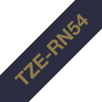 Páska BROTHER TZe-RN54 námořní modrá/zlatá (24mm, 4m, textilní)