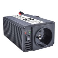 Invertor 12V, 200W, kovový, černý, 12V + USB 500mA SOLIGHT IN05