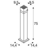 S-CUBE 75 stojací lampa, 15 W, 2700/3000 K, PHASE, antracit SLV 1007459