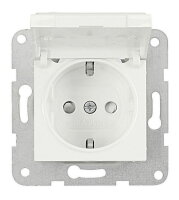 Zásuvka SCHUKO s klapkou a popisový polem, bílá SCHRACK EV101220--