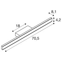 SLV ONE LINEAR 70, nástěnné svítidlo, nahoru/dolů, 2700/3000K, PHASE, bílá