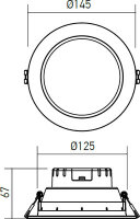XEVO REC. RND. FITTING 12W 200-240V AC 3