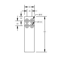 FleXbus Extender 50x10 for conductor 640mm2 Type 2 ERICO FLEXEXT50B2 508114