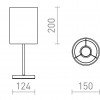 NYC/RON 15/20 stolní Monaco holubí šeď/stříbrné PVC/chrom 230V E27 7W R14057