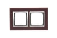 Rámeček 2 -násobný Simon 54 Nature, IP20/IP44, skleněný lákavá švestka DRN2/89