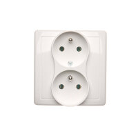 Zásuvka dvojnásobná s uzemněním 16A, 250V~, bílá KONTAKT SIMON BMGZ2T/11
