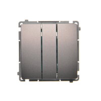 Trojitý spínač s orientačním LED podsvětlením 10AX, 250V~, Inox BMW31L.01/21