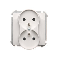 zásuvka 2P+T dvojitá s clonkami bílá KONTAKT SIMON BMGZ2MZ.01/11
