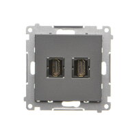Zásuvka HDMI 2 násobná (přístroj s krytem) grafitová matná   TGHDMI2.01/116