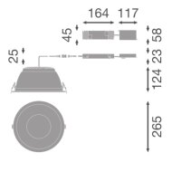 DOWNLIGHT COMFORT HIGH EFFICIENCY DALI OPAL D250 P 36W 830 OP WT