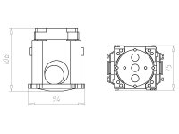 B1 Krabice stropní pro velké trubky, d60mm, hl. 106mm, do betonu KAISER 1260-01