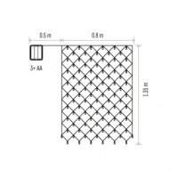 80 LED vánoční síť, 3xAA, IP44, teplá bílá, časovač