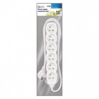 Prodlužovací kabel 2 m 6 zásuvek bílý PVC 1mm2 EMOS P0612