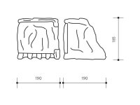 STONE 4Z zahradní elektro-kámen (4x zásuvka s přívodním kabelem) hnědá