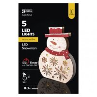 5LED XMAS  WOOD SNOWMAN 2AAA T WW