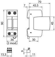 Dehn 952122 Svodič přepětí DEHNguard M 1p, Uc 385V AC, s modulem ACI technologie