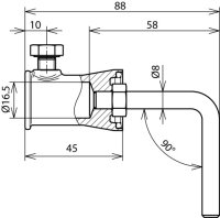 Upevňovací adaptér 90° nerez s objímkou odlitek Zn, D 16mm pro DEHNiso 106341