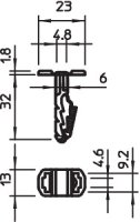 OBO 910 STK 6x30 Násuvná hmoždinka pro kabelové spojky 6x30mm světle šedá