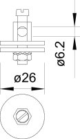 OBO 928 Připojovací svorka, na uzemňovací pásek, 1/2'', Mosaz, CuZn, poniklovaná
