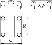 OBO 254 DIN 8-10 FT Křížová spojka, 8-10mm, Ocel, žárově zinkováno