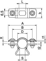 OBO ASL 733 14 A4 Distanční příchytka s připojovacím závitem M6 12-14mm Nerez