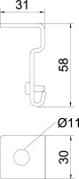 OBO SH M10 FT Držák bočnice, pro mřížový žlab, 58x31, Ocel, žárově zinkováno