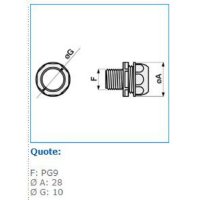 RAPG 010 průchodka pro GSIG, IP 64, d 10 mm, PG 9 INSET 11047