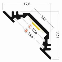 FKU35-1M-EL AL profil FKU35 BC pro LED, s plexi, 1m, elox FK TECHNICS 4731253-S