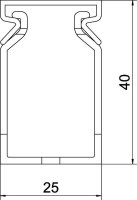 OBO HFVDK 4025 lgr Propojovací kanál LK4H bezhalogenový 40x25x2000 světle šedá