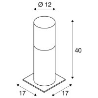 LISENNE POLE 40, E27, šedá, IP54    SLV 1000665