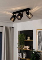 Bodové svítidlo SEGOVIA E27 černá/černé dřevo 3X40W IP20 EGLO 900742