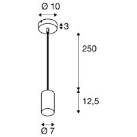 ASTO TUBE závěsné svítidlo GU10 délka závěsu 250 cm max.10 W bílá SLV 1006432