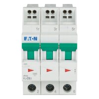 PLI-C6/3 Jistič PLI (bezšroubové svorky nahoře) char C 3-pólový 10kA 6A 101317