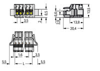 Pružinová svorka Push-in CAGE CLAMP sv.šedá 1,5mm2 20pól. WAGO 2734-120/037-000