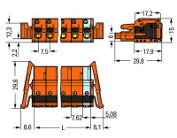 Pružinová svorka CAGE CLAMP oranžová 2,5mm2 2pól. oranžová WAGO 2231-702/037-000