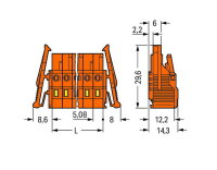 Pružinová svorka CAGE CLAMP 2,5mm2 oranžová 11pól. WAGO 231-311/037-047/035-000