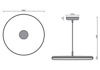 Závěsné svítidlo ZETA ST2 FP 38W IP40 4K ON/OFF PMMA šedá OSMONT ZET60564